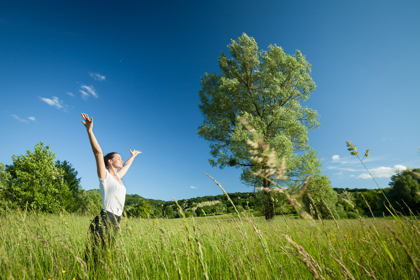 woman relaxing in nature